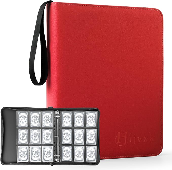Trading Card Binder, Premium 9 Pocket Double Sided 720 Pocket PU Card by Hijvxk