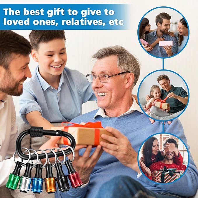 Bit Holder Keychain 24pc Bit Holder 1/4 inch Hex Shank Screwdriver Bits Holder Extension Bar Keychain Screw Adapter Drill Change Hand-held Screwdrivers Drill Bits Holder Portable