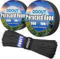 Paracord Nylon Rope with 7-Strand Core, 10 Colors and 50/100/200 ft, Type III Parachute Cord 4mm for Camping, Survival, Hiking, DIY, Crafting, Outdoor Utility Black 100ft