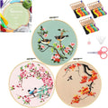 Santune 3 Pack Embroidery Kit for Adults Cross Stitch Kits for Beginners by Santune