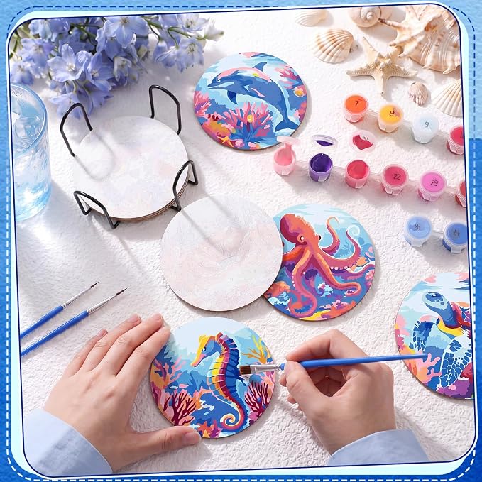 Reallnaive 8 Pcs Ocean Paint by Numbers Kit - Image 2