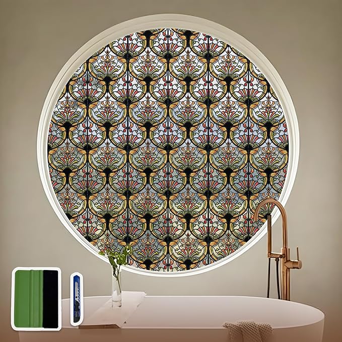 3D Vintage Stained Glass Window Film by ChicSkin