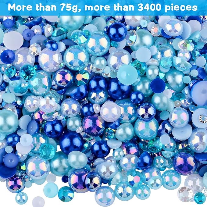 3900+ Pcs Rhinestones and Pearls Kit, 2-10mm Flatback Gems - Image 2