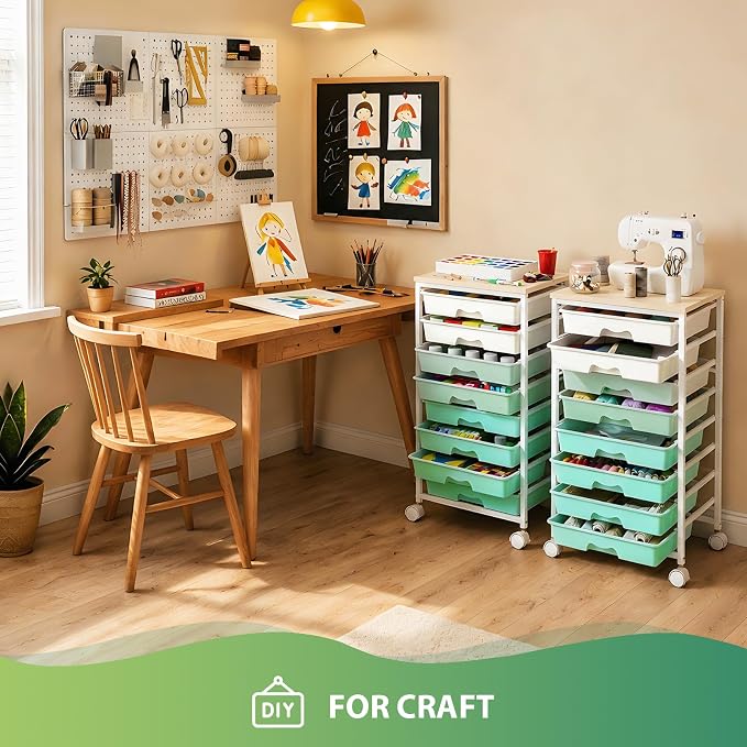 Goovilla Rolling Cart with Drawers, Utility Cart Organizer With 8 Removable - Image 7