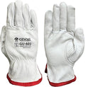 Cestus GU603, Sun-Dried Grain Leather Work Gloves (1,3,12,120) Premium Grade Goatskin, Unlined, Cut For Natural Fit