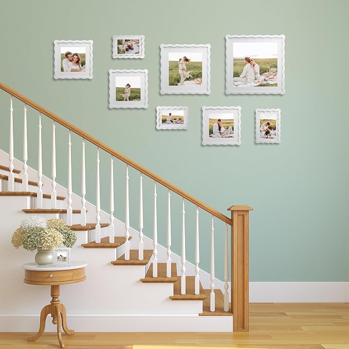 5x7 Wavy Picture Frame With Mat - Image 5