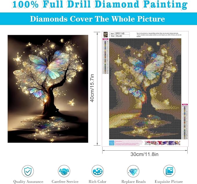 WUDWL Square Diamond Painting Kits Square Drill Diamond Painting, Square - Image 3