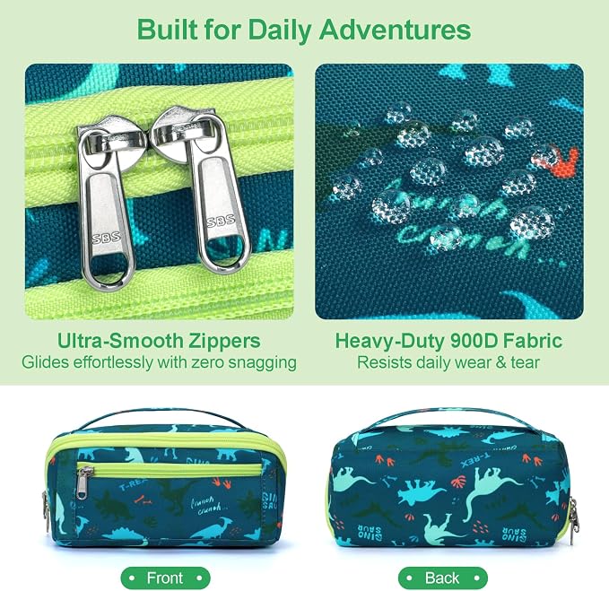 Large Pencil Case for Boys, Durable Pencil Pouch for School, Wide Opening Soft - Image 6