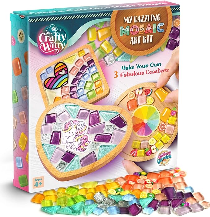 Glittery Garden Mosaic Craft Kit to Decorate Coaster by GlitteryGarden
