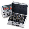HIGHFIRE 20pcs Carbide Hole Saw Kit with Case, Carbide Tipped Hole Cutter with Pilot Drill bit for Stainless Steel, Iron, Aluminum, Alloy, Plastic