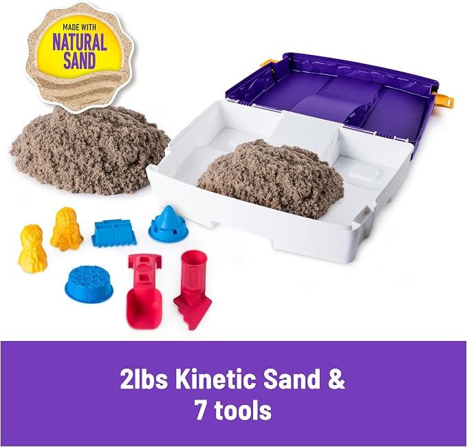 Kinetic Sand Folding Sandbox Set, Moldable Play Sand Sensory Toys, Ages 3+ - Image 2