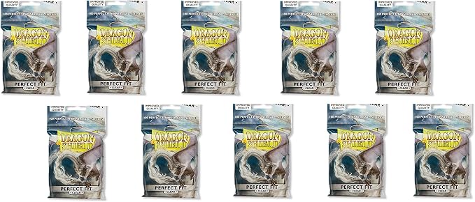10 Packs Dragon Shield Perfect Fit Clear Inner Sleeves Standard Size 100 ct - Image 2