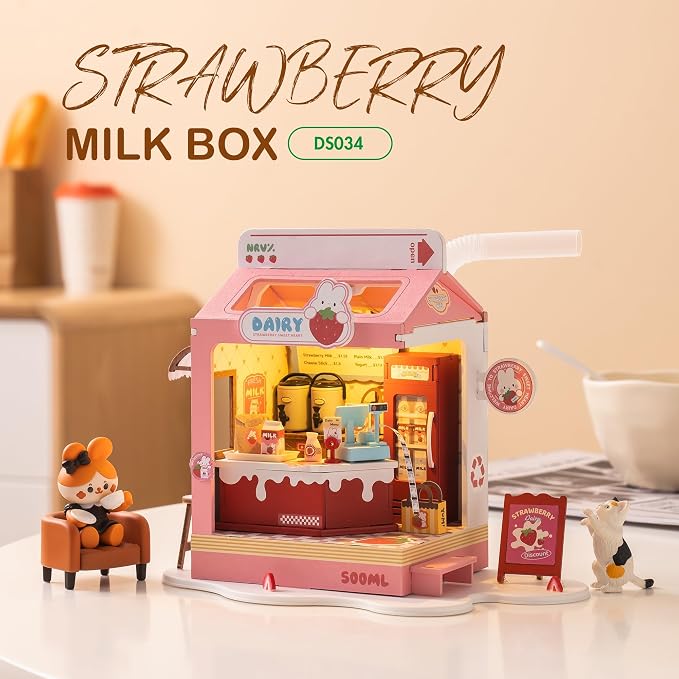 DIY Mini House Building Miniature Kit Milkbox, Miniverse Lifestyle Bookshelf - Image 2