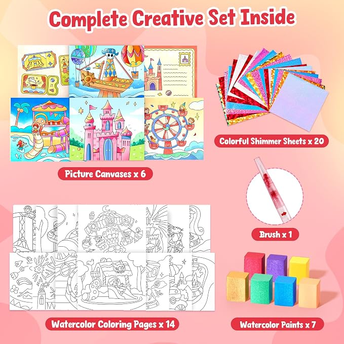 JoyCat Paint with Water Coloring Books & Shimmer Art | Art & Craft Activity - Image 3