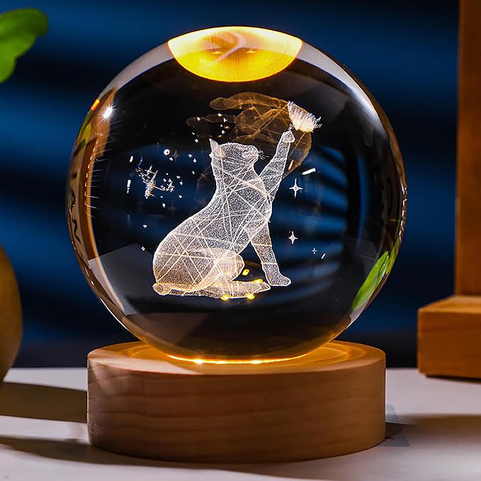 3D Cat Crystals Ball by Unknown