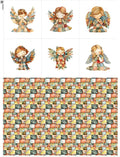‍ Patchwork Angel Cotton Fabric Panel – 6 Designs + Bonus Sheet 29.5×19.6 inch by FabricsTown