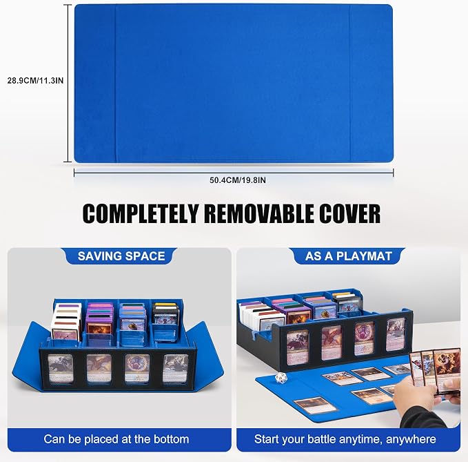 Trading Card Storage Box with Commander Display, 4-Row Deck Case with Removable - Image 5