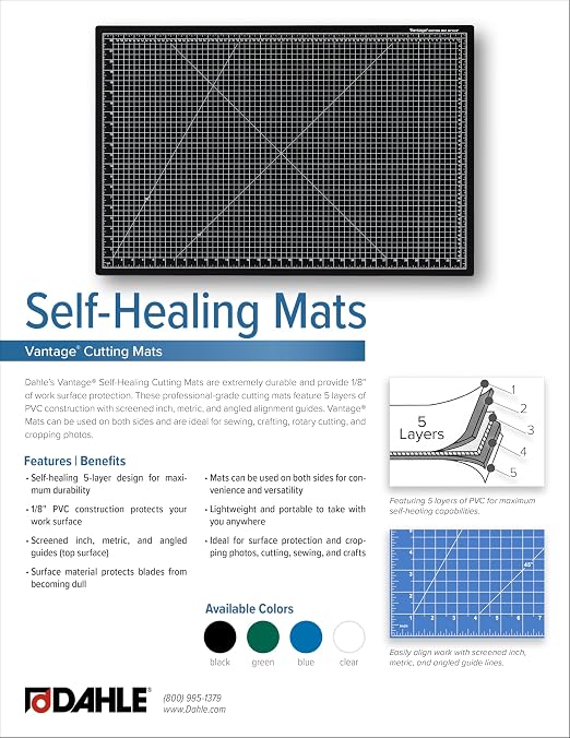 Dahle Vantage 10670 Premium Self-Healing Cutting Mat, 1/2" Grid, 5 Layers - Image 5