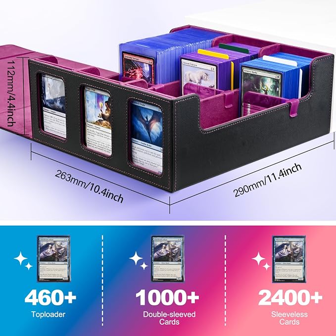 UAONO Card Storage Box for Trading Cards, 1800+ Commander Deck Box for MTG - Image 4