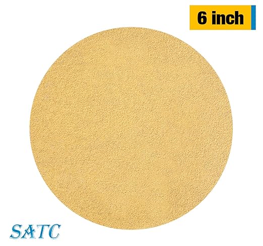 S SATC 100 PCS PSA Sanding Discs 6 Inch Adhesive Backed Sandpaper 180 Grit Sander Attachment for Drill Self Stick Aluminum Oxide Round Automotive Sandpaper with Sticky Back