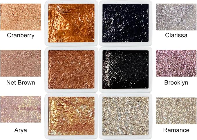Handmade Shimmer Metallic Watercolor Paint Calligraphy Ink Shimmery Diamond - Image 2