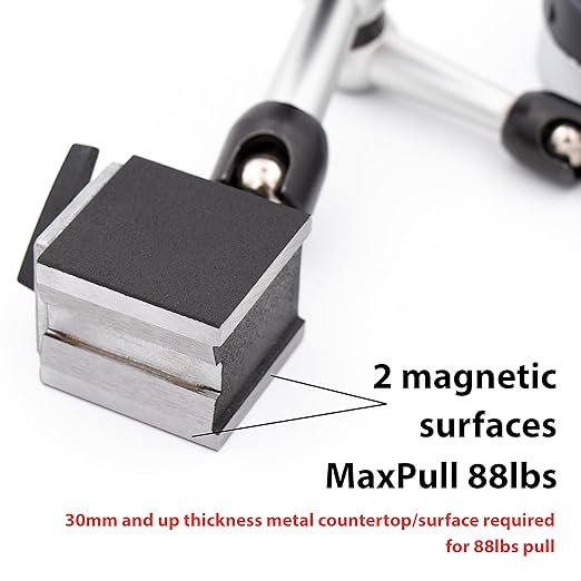 Clockwise Tools Mini Magnetic Base, MGBR-03, Magnetic Stand for Digital Dial Indicators, 88lbs Max Pull