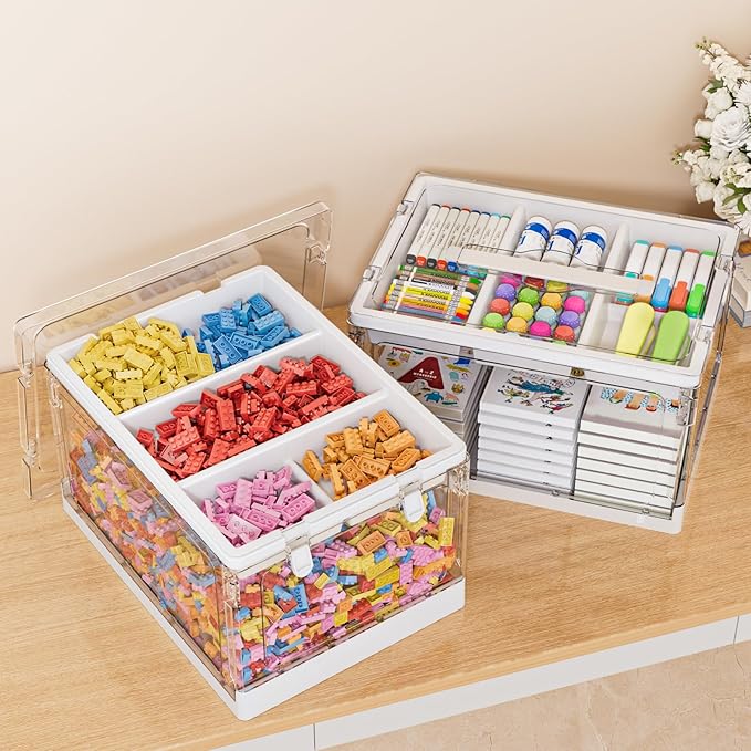 24QT 2Packs Clear Craft Organizers and Storage - Image 2