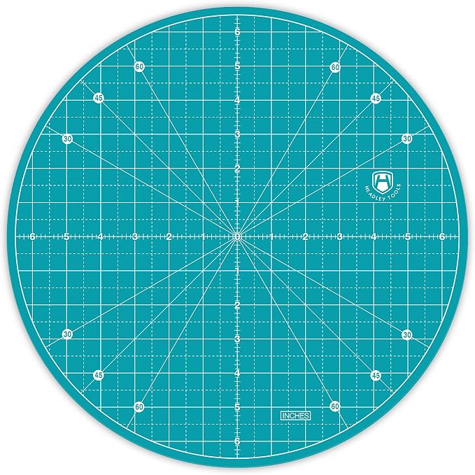 Headley Tools 13"x13" Round Rotating Cutting Mat, Self Healing Mat by HeadleyTools