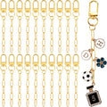20pcs Gold Keychain Making Kit, Key Ring Swivel Snap Hook Chains, Alloy by Unknown