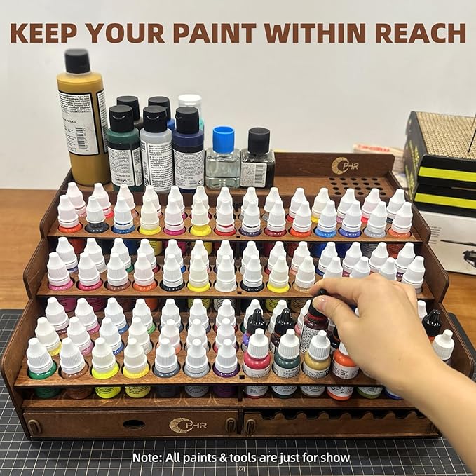 OPHIR Paint Storage, Wooden Paint Organizer - Image 2