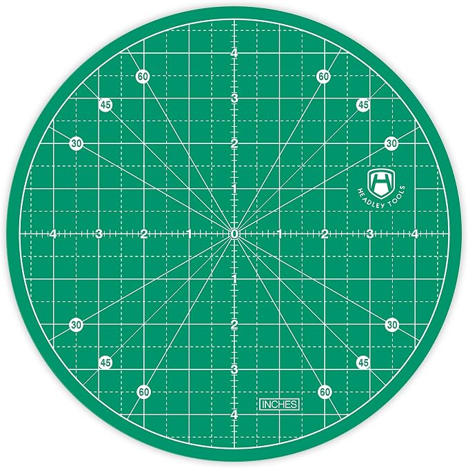 Headley Tools 10"x10" Round Rotating Cutting Mat, Self Healing Mat by HeadleyTools