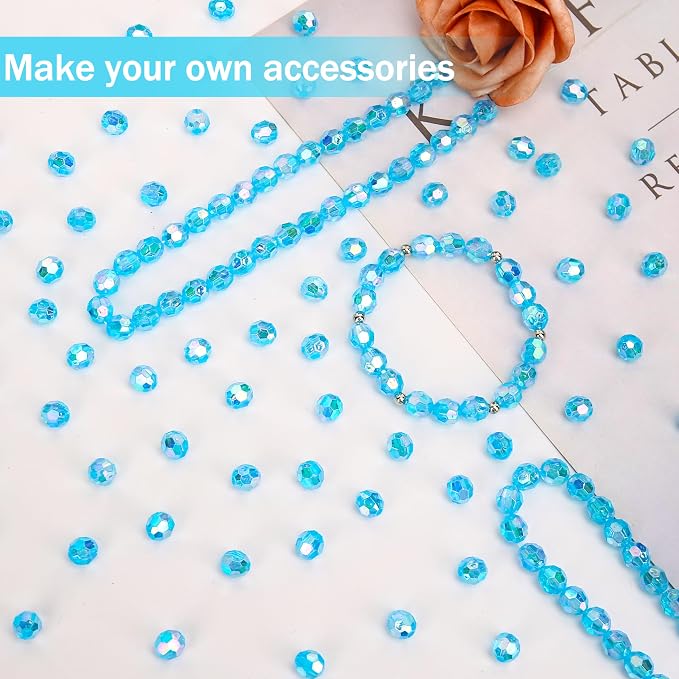 BONNY BOXX 1000pcs 6mm Acrylic Faceted Round Crystal Beads Transparent - Image 3