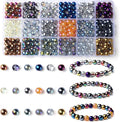 DUQGUHO 8mm Silver Beads for Jewelry Making, Electroplated Silver Glass Beads by DUQGUHO