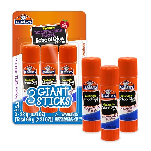 Elmer's Disappearing Purple School Glue Sticks, 22 Grams, Vision Board by Unknown