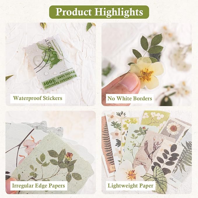 RISYPISY Floral Scrapbook Supplies Kit, Card Making, Art Journal - Image 6