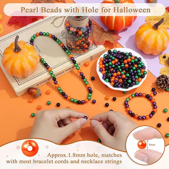 DUQGUHO Halloween Beads for Jewelry Making, 6mm Halloween Charms for Bracelets - Image 4