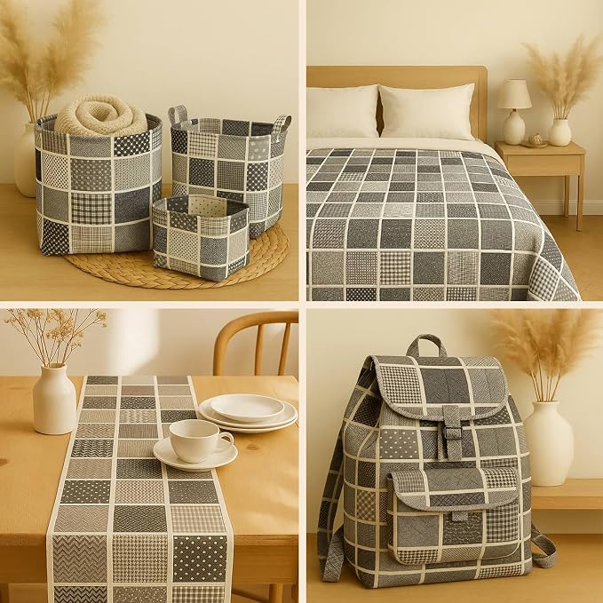 Cotton Satin Patchwork Fabric Panel – 35 Designs, 20×20 cm Squares, Single - Image 9