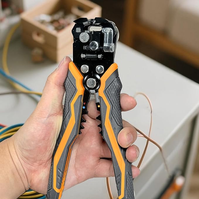 5 IN 1 Self-Adjusting Wire Stripper Kit, Automatic Wire Stripper for AWG 24-10, LED Voltage Detector Pen, 23 ft Insulating Tape, 99 Insulated Terminals and 25 Cable Ties
