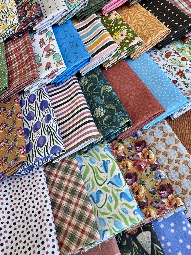 Cotton Fabric Squares Bundle 8x8 Inches – 25 Pcs Assorted Floral & Vintage by FabricsTown