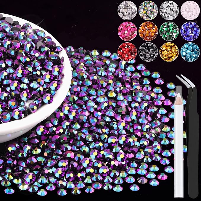 6000PCS 4mm Resin Jelly Rhinestones in Bulk, Bedazzling Flatback Crystals by BELLEBOOST