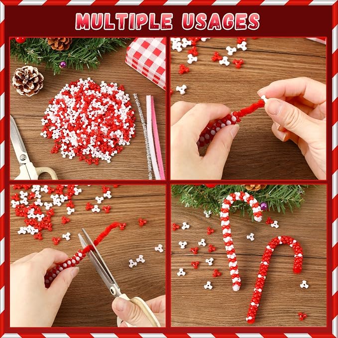 UPINS Red White Tri Beads - Image 3