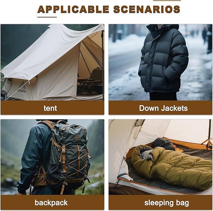 Azobur Down Jacket Repair Patches-Waterproof, Self-Adhesive,Nylon Fabric Patches for Puffy Jackets, Rain and Snow Gear, Tents, Sleeping Bag and More(Gemstone Green，2pcs)