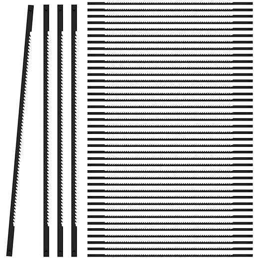 5 Inch Scroll Saw Blades, 40pcs Pin End Scroll Replacement for 3921 3922 SK5, High Carbon Steel Coping Saw Blade 15TPI Metal Cutting Scroll Saw Blade Kit for Wood Metal Plastic