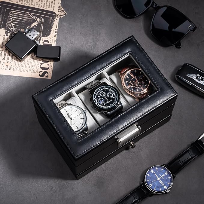 ProCase Watch Box, 3 Slot Watches Display Case - Image 5