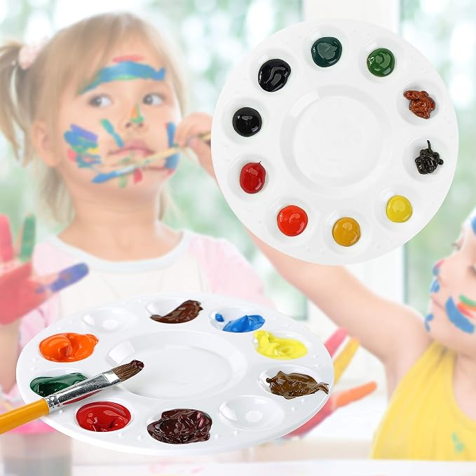 Mr. Pen- Round Paint Tray Palettes, 4 Pack | Plastic White Palettes - Image 7