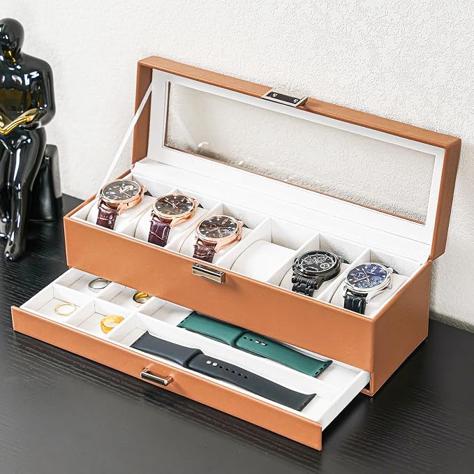 ProCase Watch Box, 6 Slot Watches Display Case - Image 5
