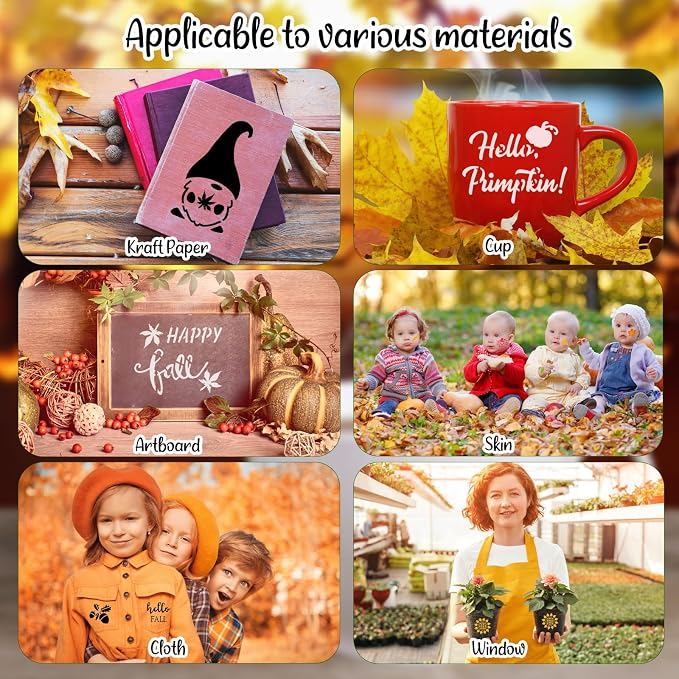 Fainne 100 Pcs 2 Inch Fall Stencils Small Stencils - Image 5
