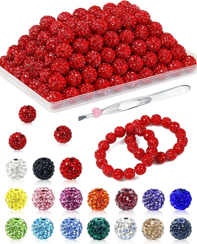 120PCS FIVEIZERO Red Rhinestone Beads by FIVEIZERO