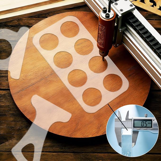9PCS Acrylic Router Templates for Woodworking Flight Board Template for Tasting - Image 6