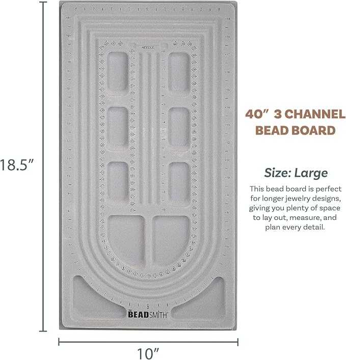 The Beadsmith Bead Board, 3 U-Shape and 3 Straight Channels, 10 x 18.5 inches - Image 3